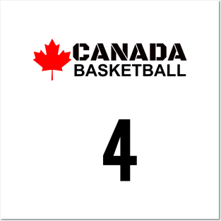 Canada Basketball Number 4 T-Shirt Design Gift Idea Posters and Art